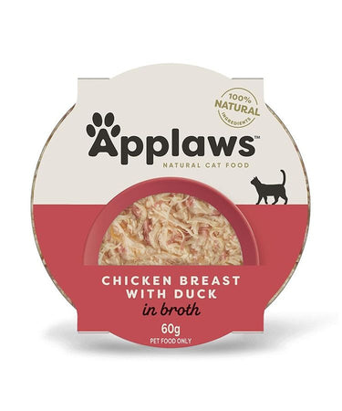 Applaws Chicken Breast with Duck in Broth Wet Cat Food 60g Pot - 60G
